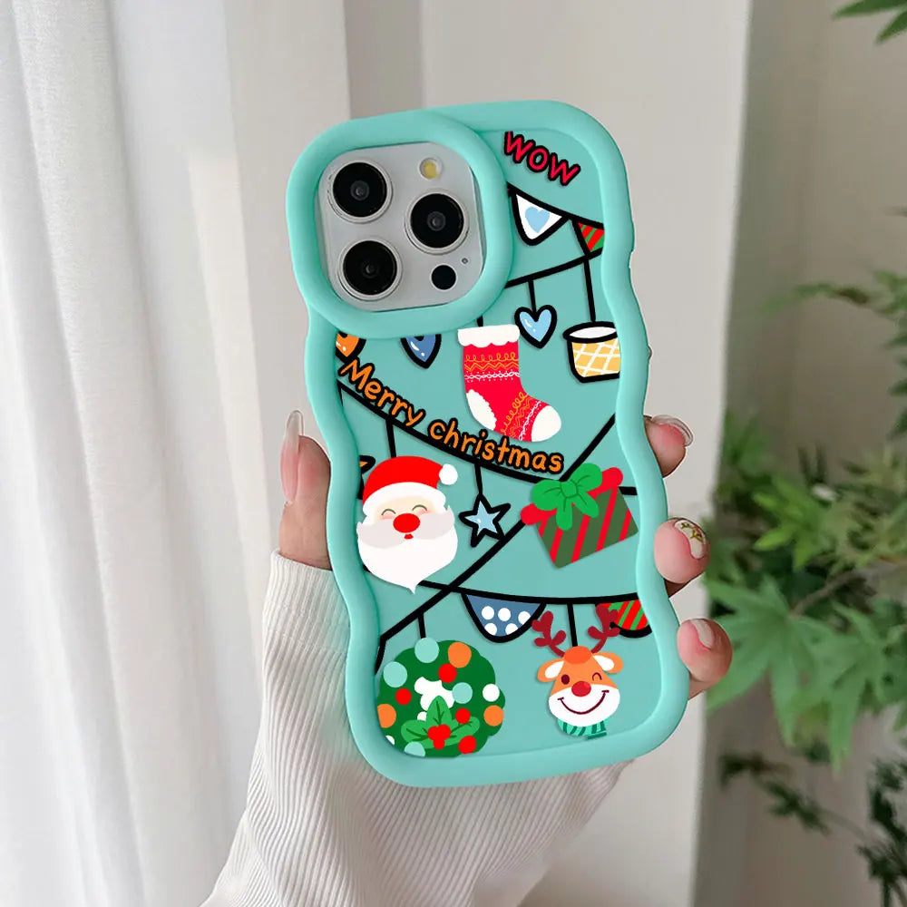 Santa Claus Elk Snowman Christmas Phone Case For Xiaomi 14 14T Poco X6 X7 X5 X3 Pro NFC 4G 5G Soft Silicone Back Cover