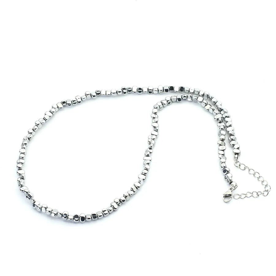 Noter New Grade A Irregular Hematite Stone Bracelet Men 19 Inches Choker Collar Locomotive Cool Riding Neck Accessories Jewelry