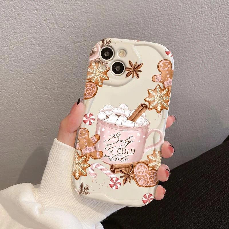 Christmas Warm Winter Coffee Gingerbread Phone Case For Xiaomi Poco X7 5G Cases Poco M6 Pro 4G F7 F6 F5 X6 X5 X3 F3 Bumper Cover