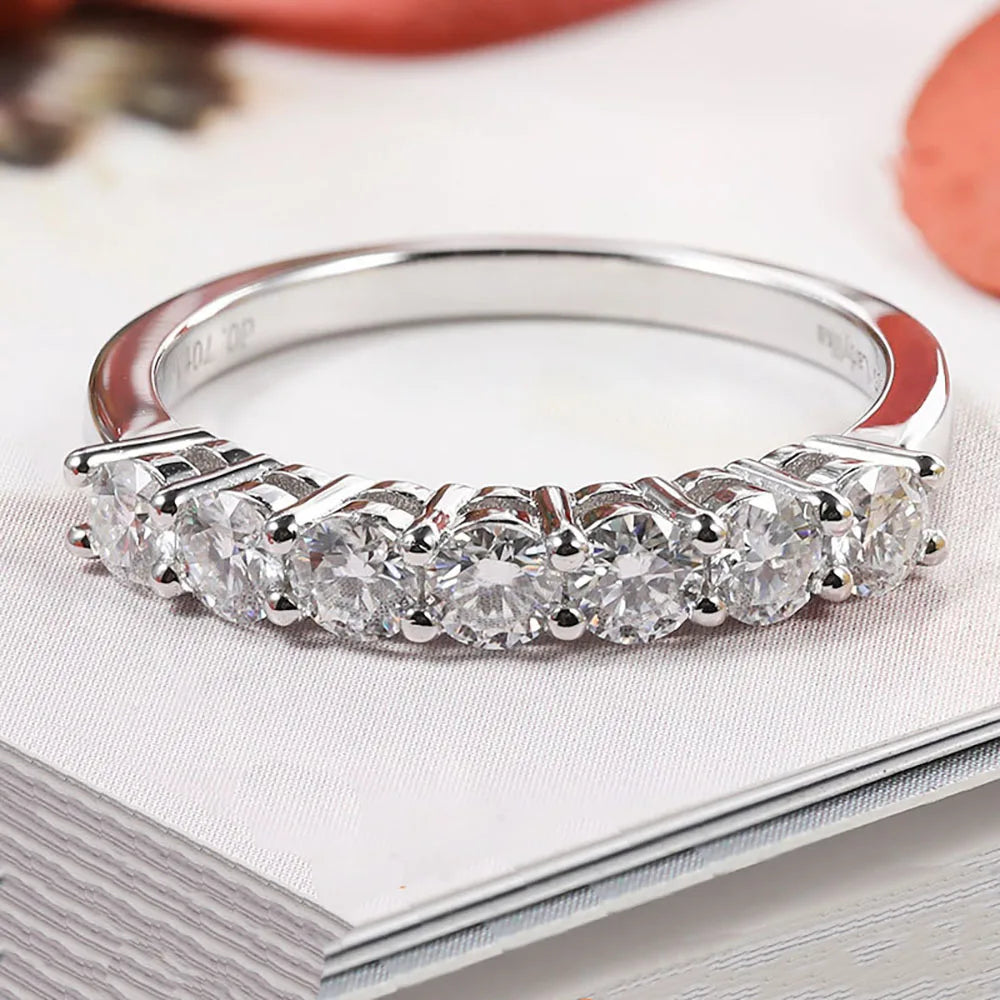 Serenity 3mm D Moissanite Rings for Women Wedding Gift S925 Sterling Silver Jewelry Lab Diamond Row Rings Plated 18K Wholesale