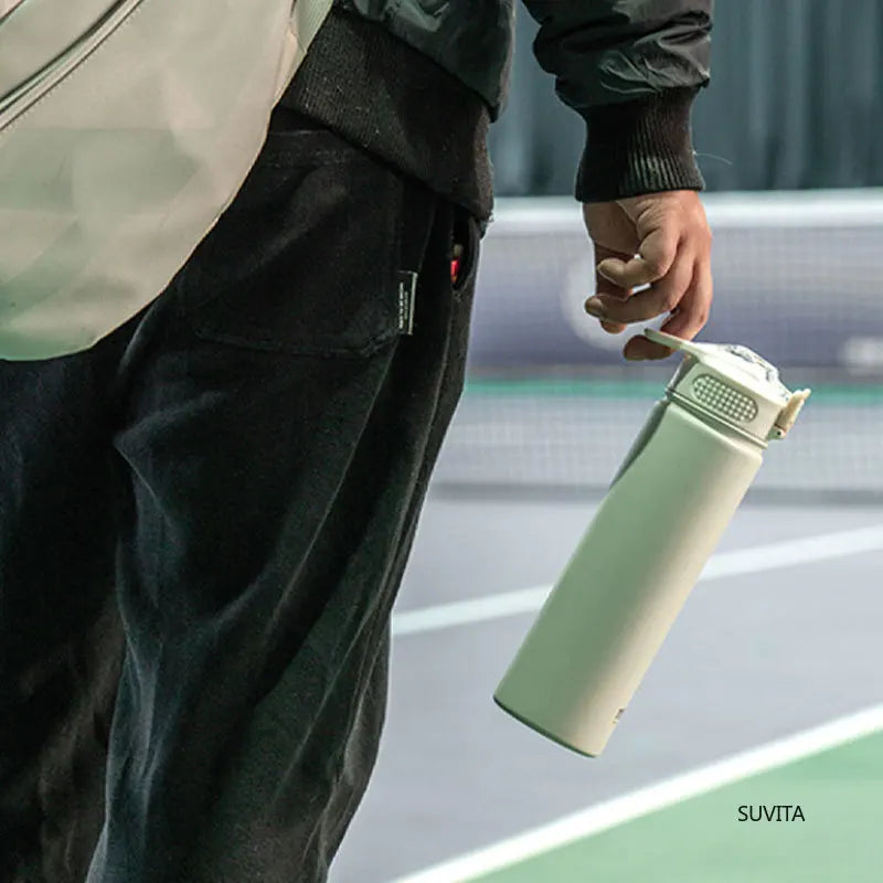 TYESO 600ML/750ML Thermos Water Bottle With Straw Stainless Steel Car Thermal Sports Cup Keeps Cold and Heat Thermal Travel Mug - Madeinsea©