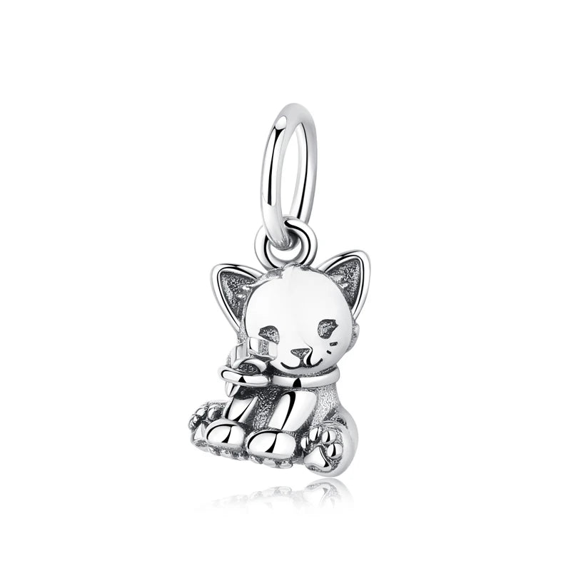 Original 925 Sterling Silver Charms Love Pets Dog Cat Paw Print Pendant Beads Fit Brand Bracelets Necklaces Women DIY Jewelry - Madeinsea©