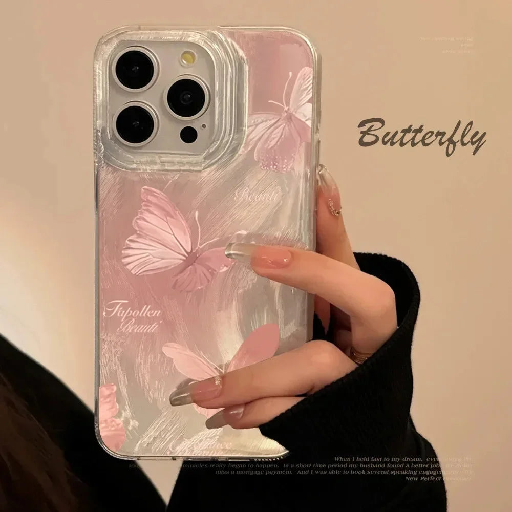 A55 Case Green Gradient Butterfly Phone Case for Samsung S25 S24 Ultra Galaxy A15 A35 A54 A53 A52 A34 A16 S22 S21 S23 FE Cover