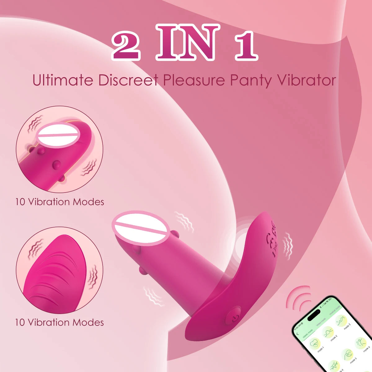 Wearable Dildo Vibrators APP Bluetooth Control Clitoral G Spot Stimulator 10 Modes Vagina Orgasm Masturbator Sex Toys for Women