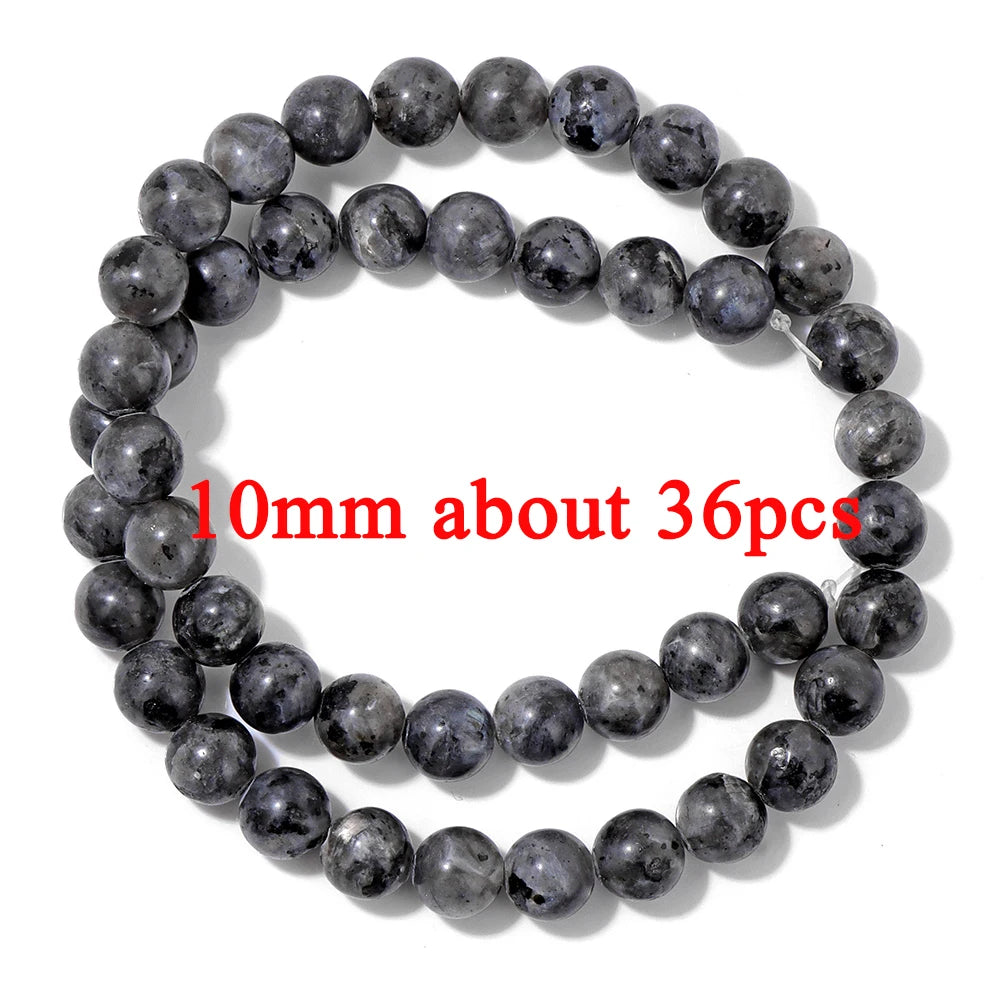 Natural Dark Labradorite Stone Bead Black Spectrolite Faceted Round Leaf Square Loose Spacer Beads For Jewelry Making Handmade