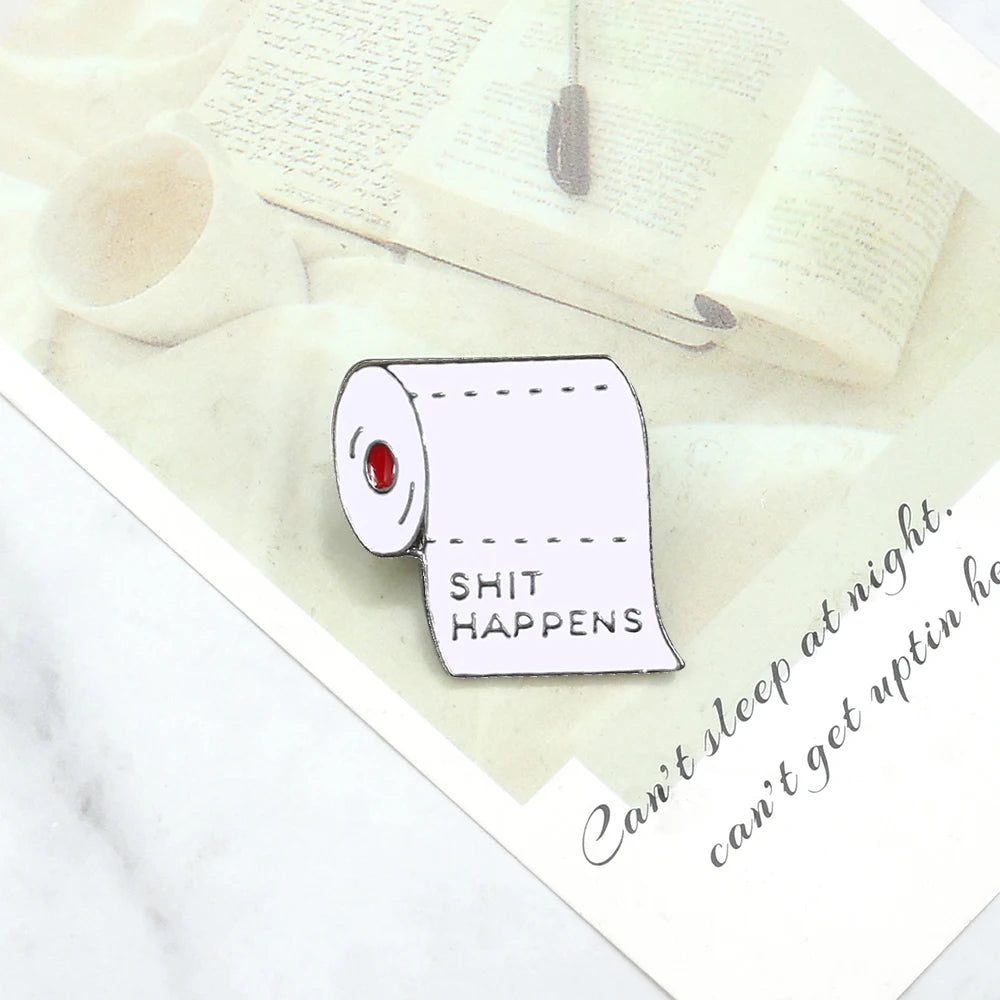 New Creative Slogan Enamel Pin NEVER GIVE UP LIVE IN THE PRESENT Brooches Women Men Lapel Pin Badges Jewelry Gift for Friend