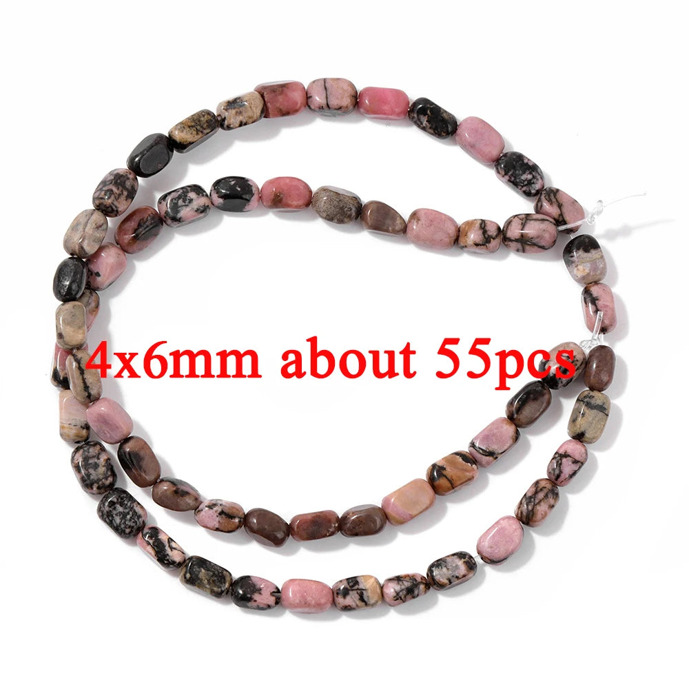 Wholesale Natural Pink Black Rhodonite Stone Beads Round Oval Rondelle Loose Spacer Gem Bead For Jewelry Making DIY Accessories