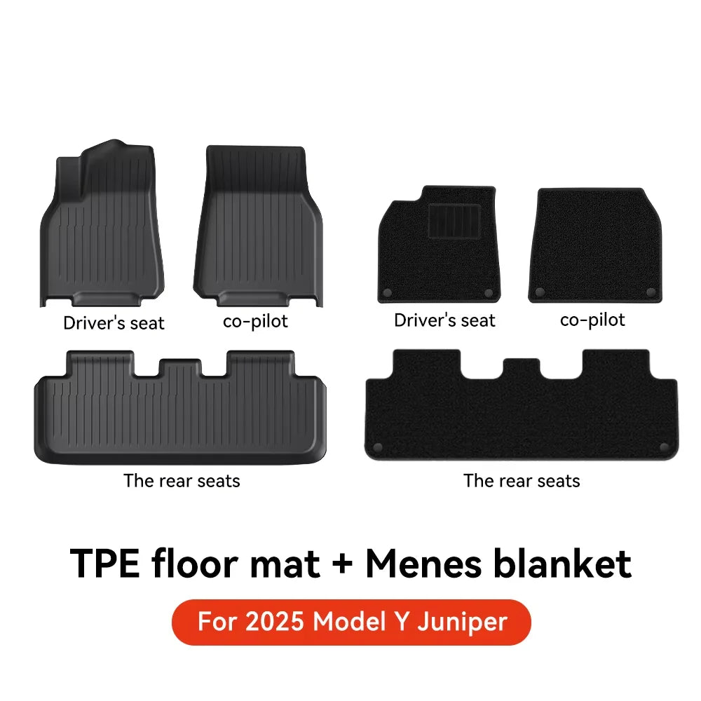 YZ For Tesla Floor Mat Model Y Juniper 2025 Car Trunk Mat Luggage Mat TPE waterproof Anti-Slip Set Floor Liner Mat - Madeinsea©