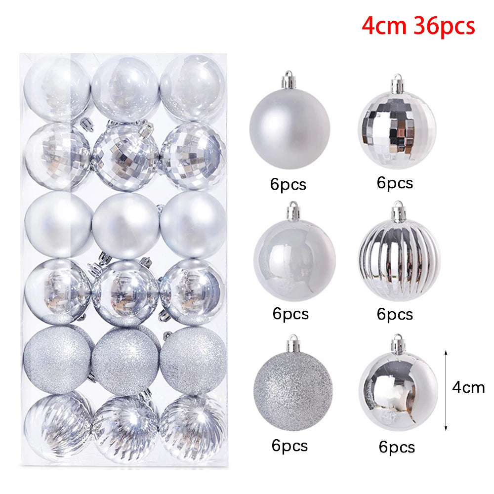 3/4Cm Christmas Ball Decoration Christmas Tree Ball Ornament Pendant Hanging Decor Merry Christmas Decoration Home New Year 2024