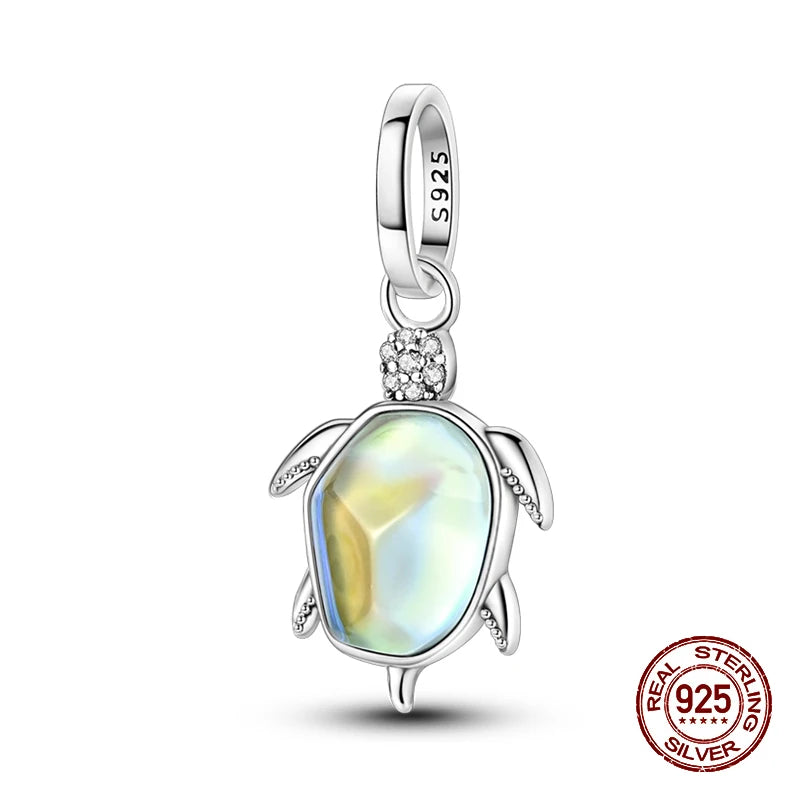 Magical 100% 925 Sterling Silver Glass Flower Butterfly Charms Beads Fit 3mm 925 Original Bracelets DIY Party Jewelry Gifts