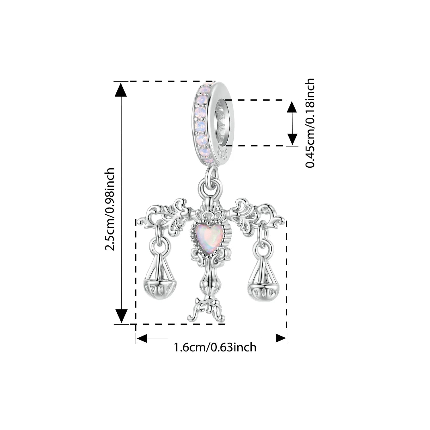 WOSTU 925 Sterling Silver Pink Cherry Pendant Bow White Gold Charm Original Sweet Fit for Women DIY Birthday Daily Fine Jewelry