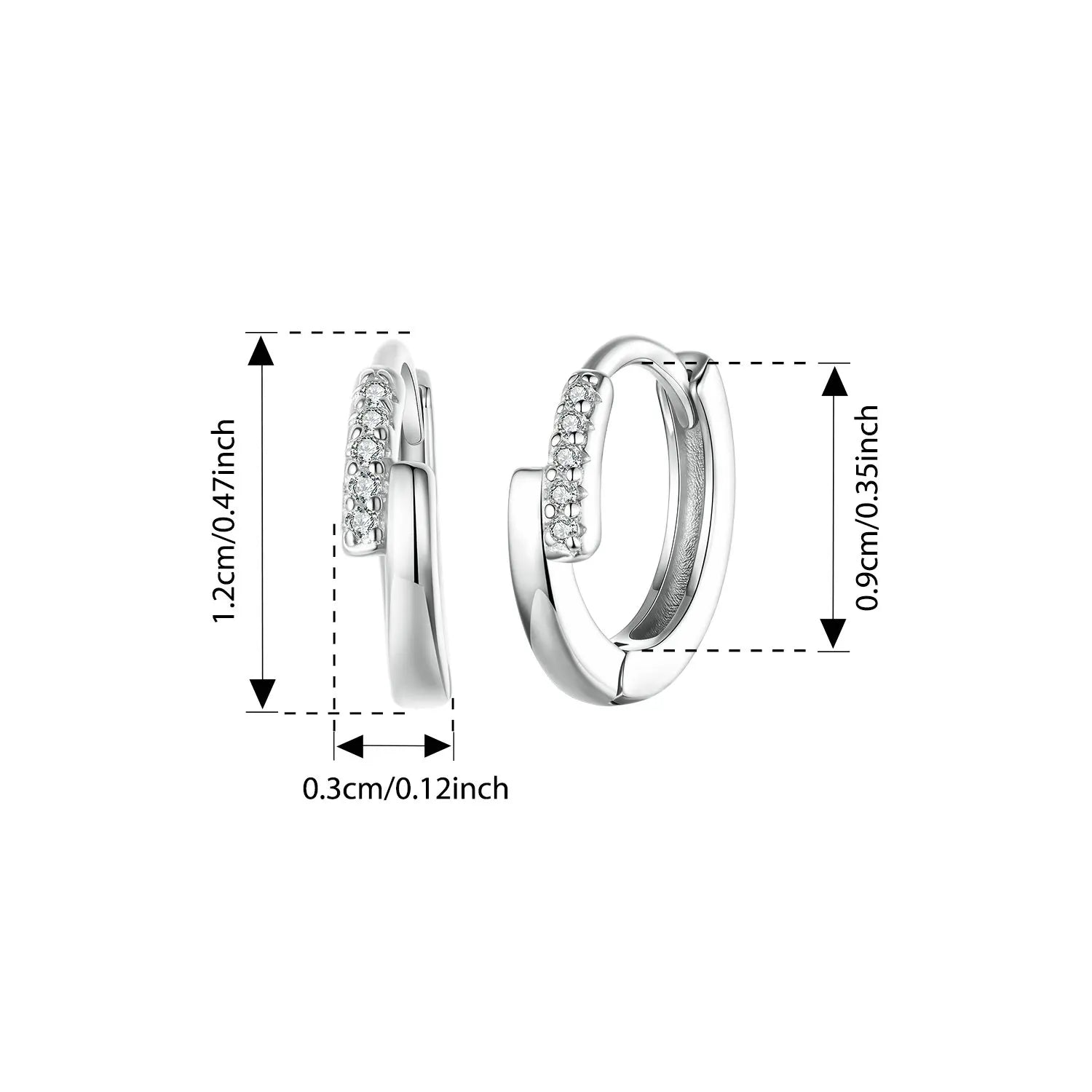 BISAER Solid 925 Sterling Silver Cross Hoop Earrings Round Huggie Earrings Plated White Gold for Women Party Fine Jewelry Gift