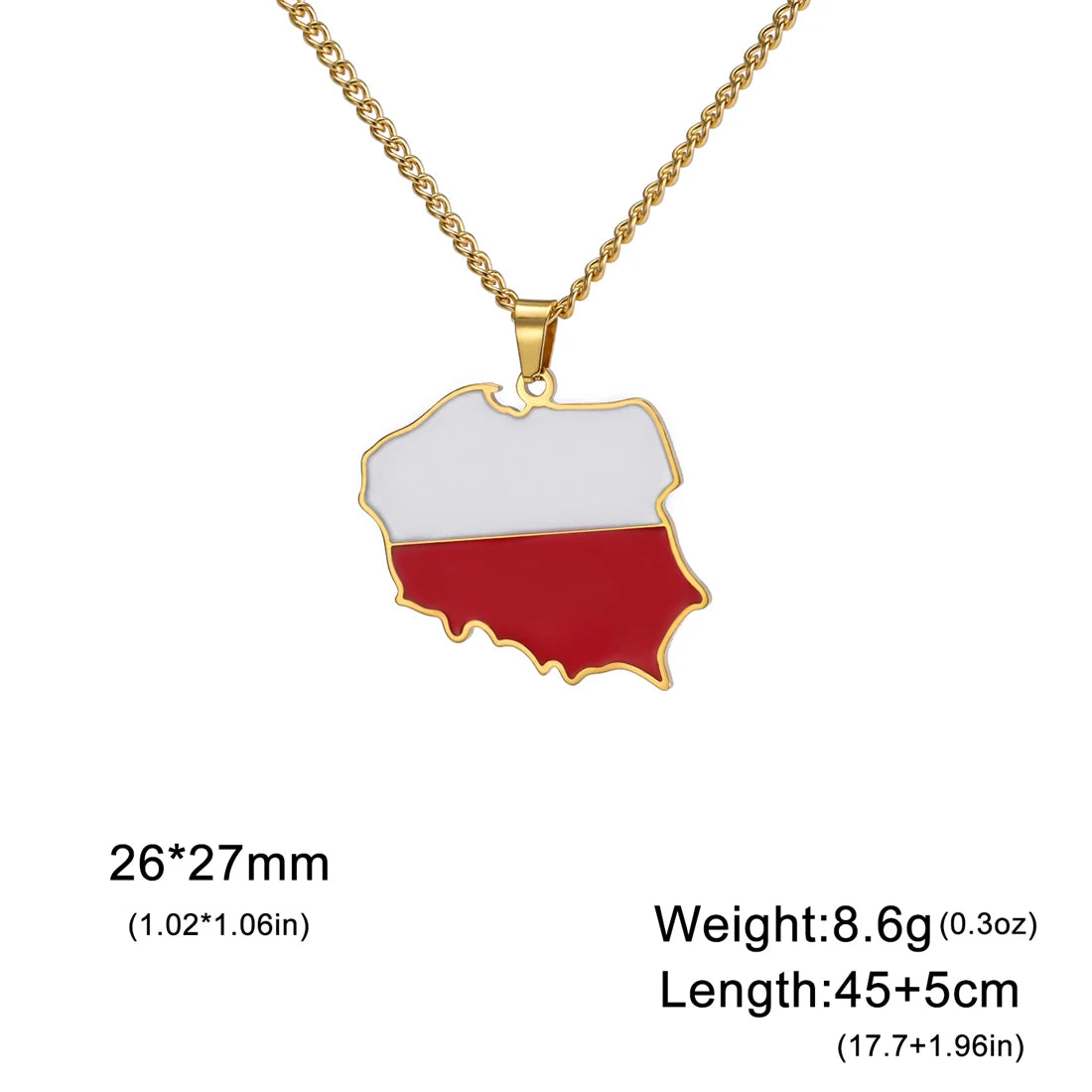 EUEAVAN European Country Map Necklace Stainless Steel Drip Oil Poland France Portugal Romania Ukraine Italy Germany Flag Jewelry