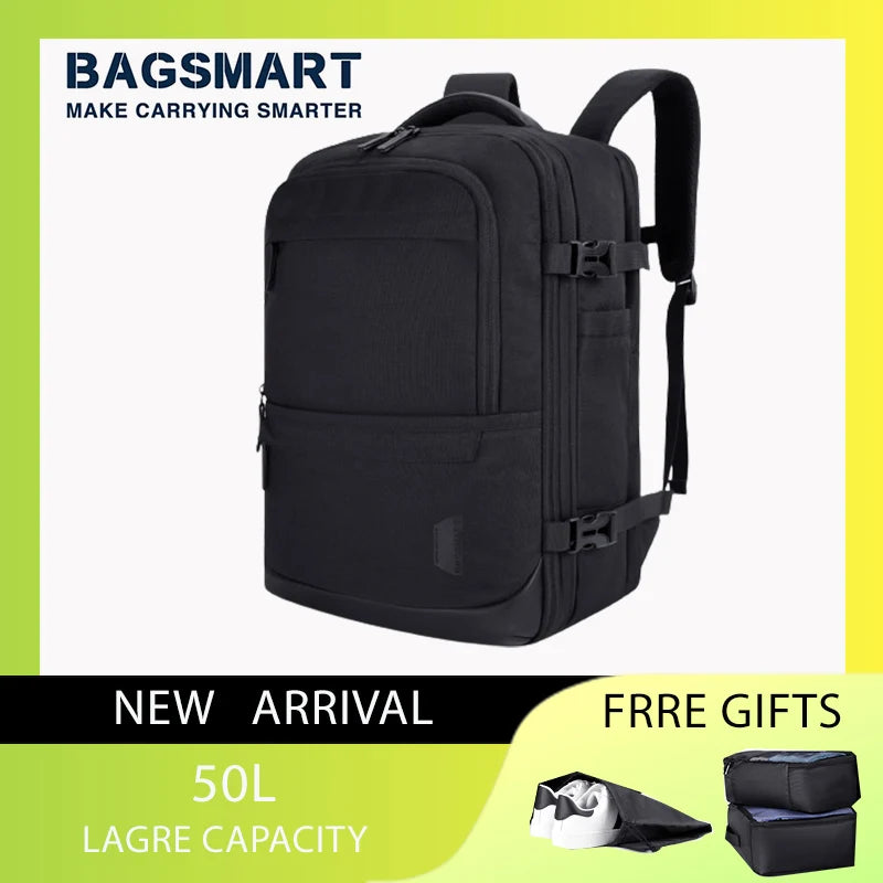 BAGSMART 40L Travel Backpack Expandable Laptop Bag Waterproof Multifun