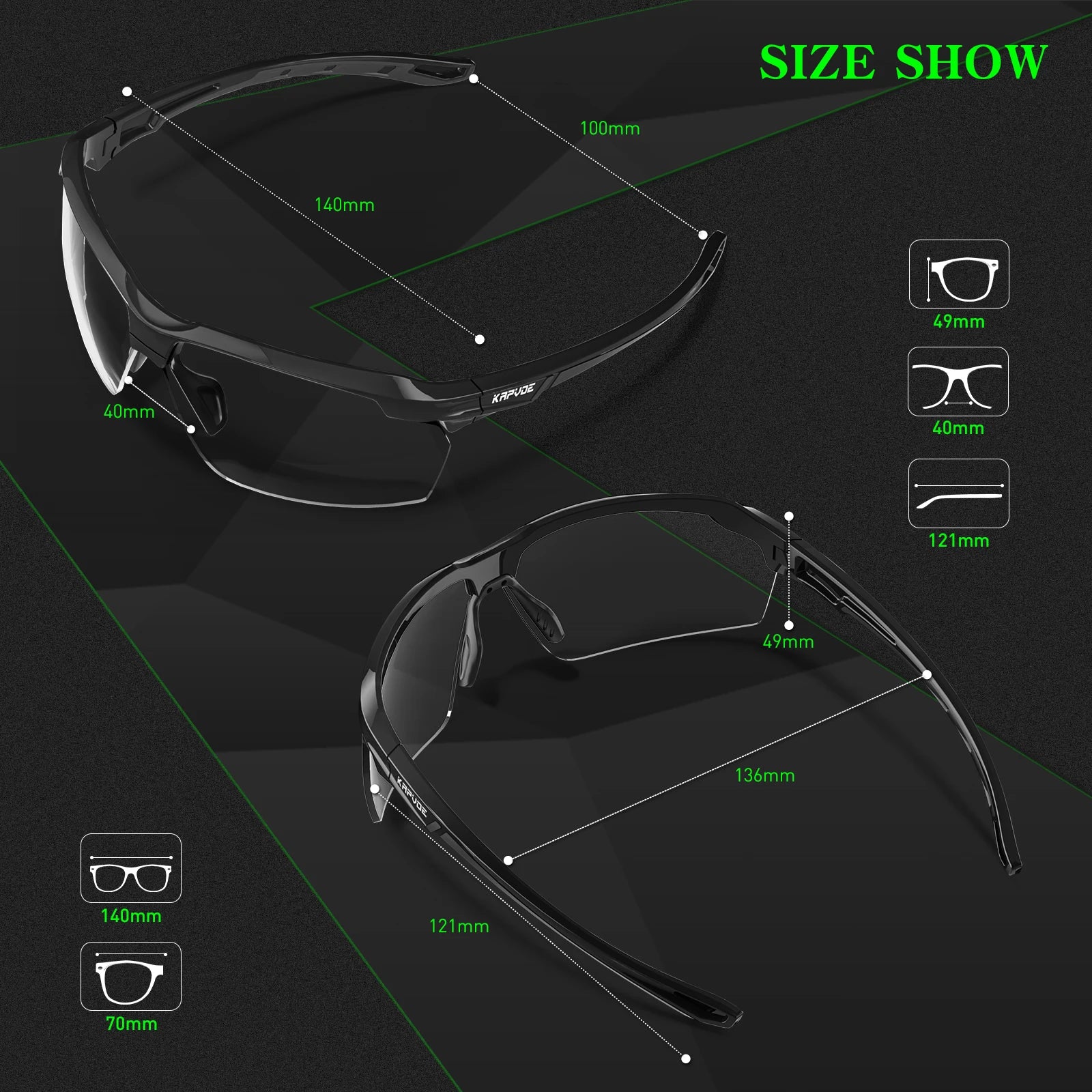 KAPVOE Polarized Outdoor Sunglasses Men Driving Bike Eyewear Women MTB Road Bicycle Cycling Glasses Sports Running UV400 Goggles - Madeinsea©