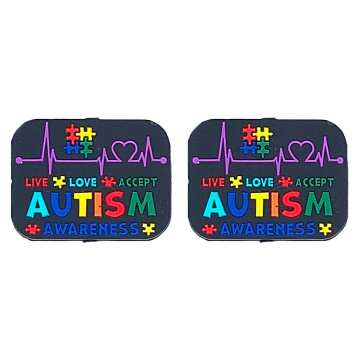 10Pcs Autism Silicone Focal Beads Bulk Focal Silicone Beads for Pens Keychain Making Bracelet