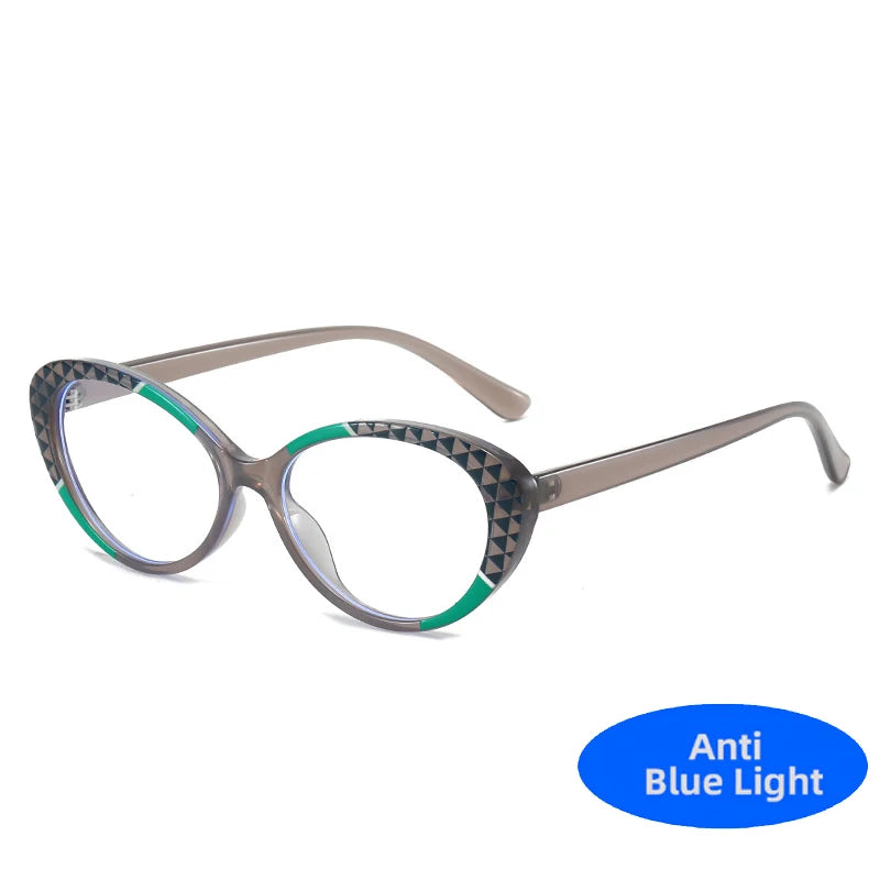 Cute Double Color Oval Anti Blue Light Glasses Computer Goggles Fashion Clear TR90 Frame Eyeglasses Blue Rays Blocking Eyewear