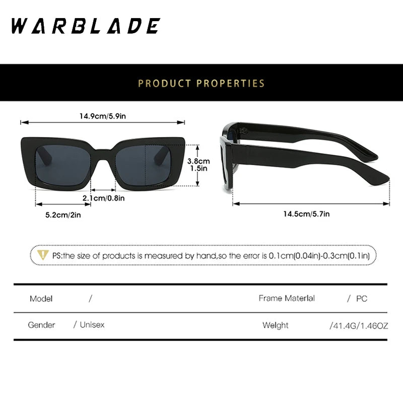Fashion Luxury Brand Design Square Sunglasses Men Women Small Rectangle Street Sun Eyeweae Ladies Vintage Driving Shades UV400