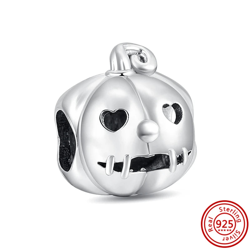 Authentic 100% 925 Sterling Silver Fit Original Pantaro Charms Bracelet Heart Round Style Simple Beads Women DIY Jewelry Making