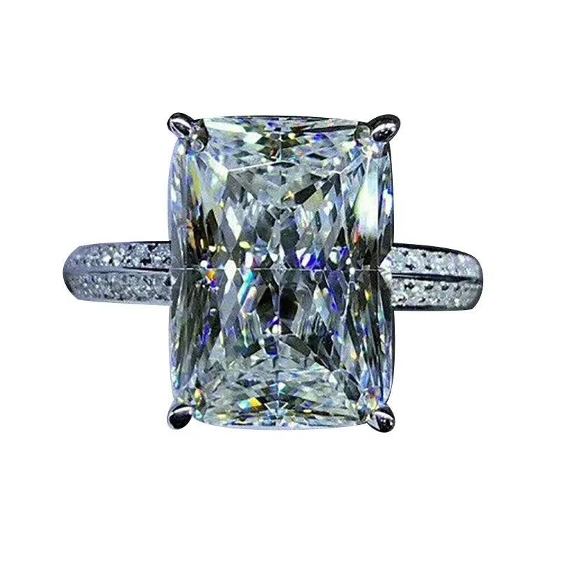 Vintage Diamond 18K White Gold Ring Gemstone Wedding for Women Pure Topaz Bague Anel Jewelry Anillos De Bizuteria Gemstone