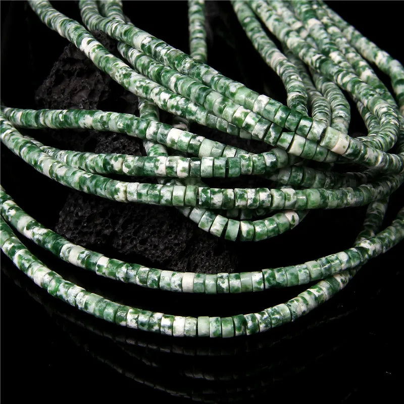 New Fashion Flat Disc Round Stone Bead 4x2MM Quartzs Imperial Agat Jaspers Loose Spacer Heishi Beads Jewelry Diy Accessories