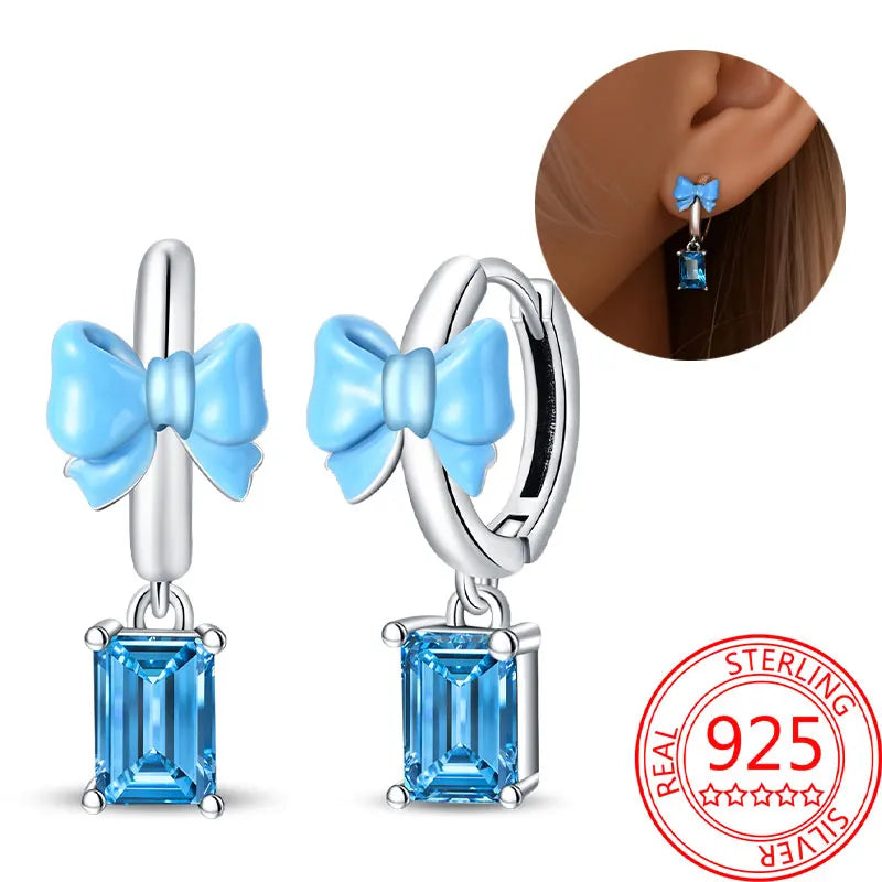 Hot Sale Bee Earrings For Girl Lovely Yellow Black Dancing Bee Happy S925 Hoop Earrings Birthday Gift Silver Jewelry