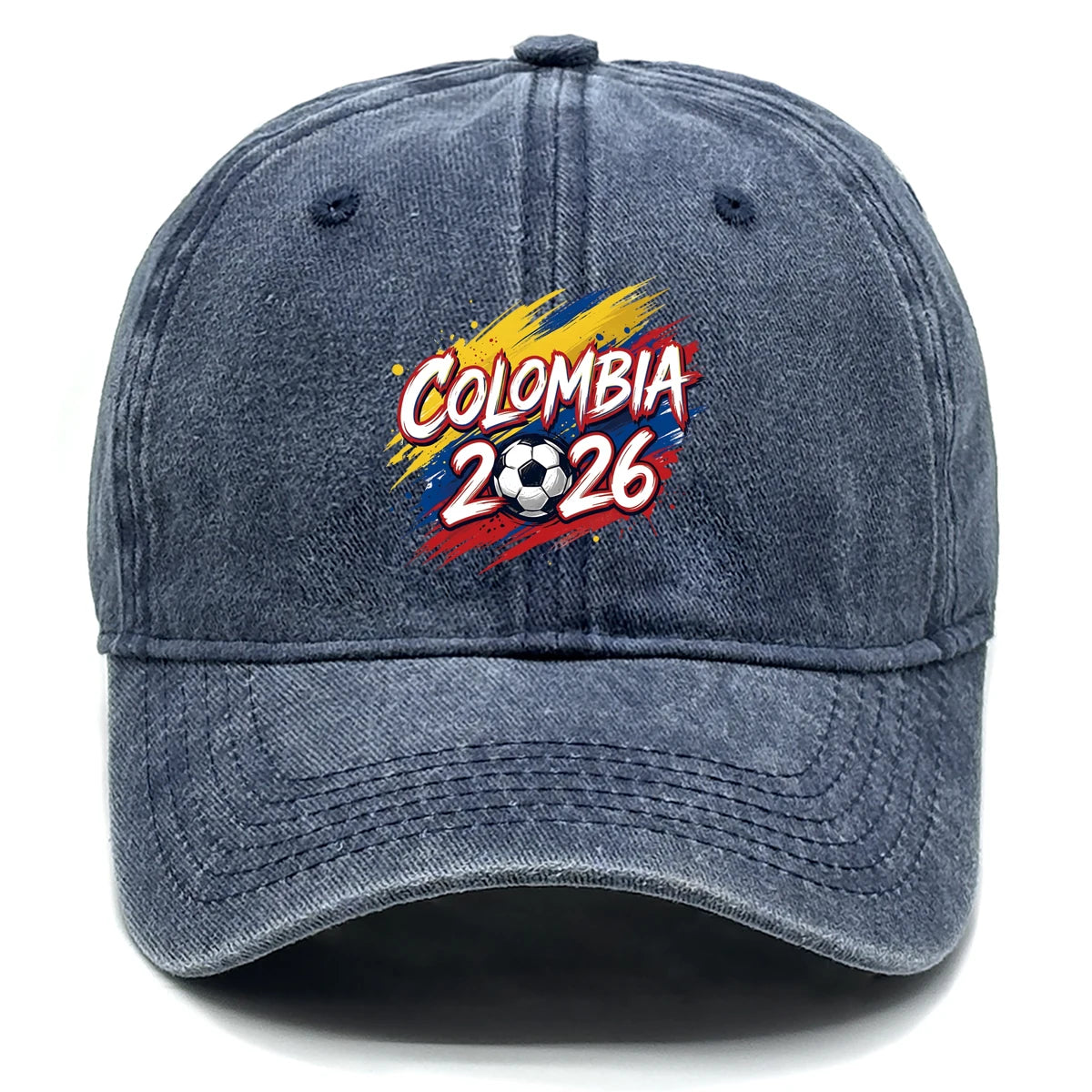 new Colombia Soccer Fan 2026 Football Support Washed Cotton Baseball Cap Adjustable Unisex Casual Sports Hat