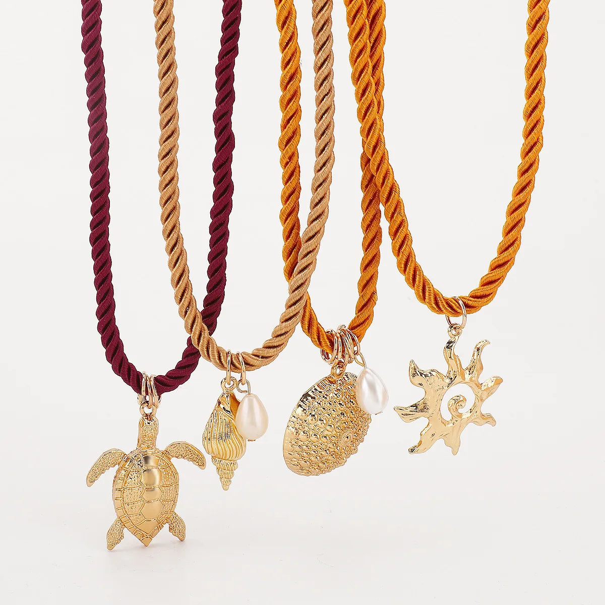 ZAA Personalized Ocean Style Hand Woven Colorful Rope Necklace