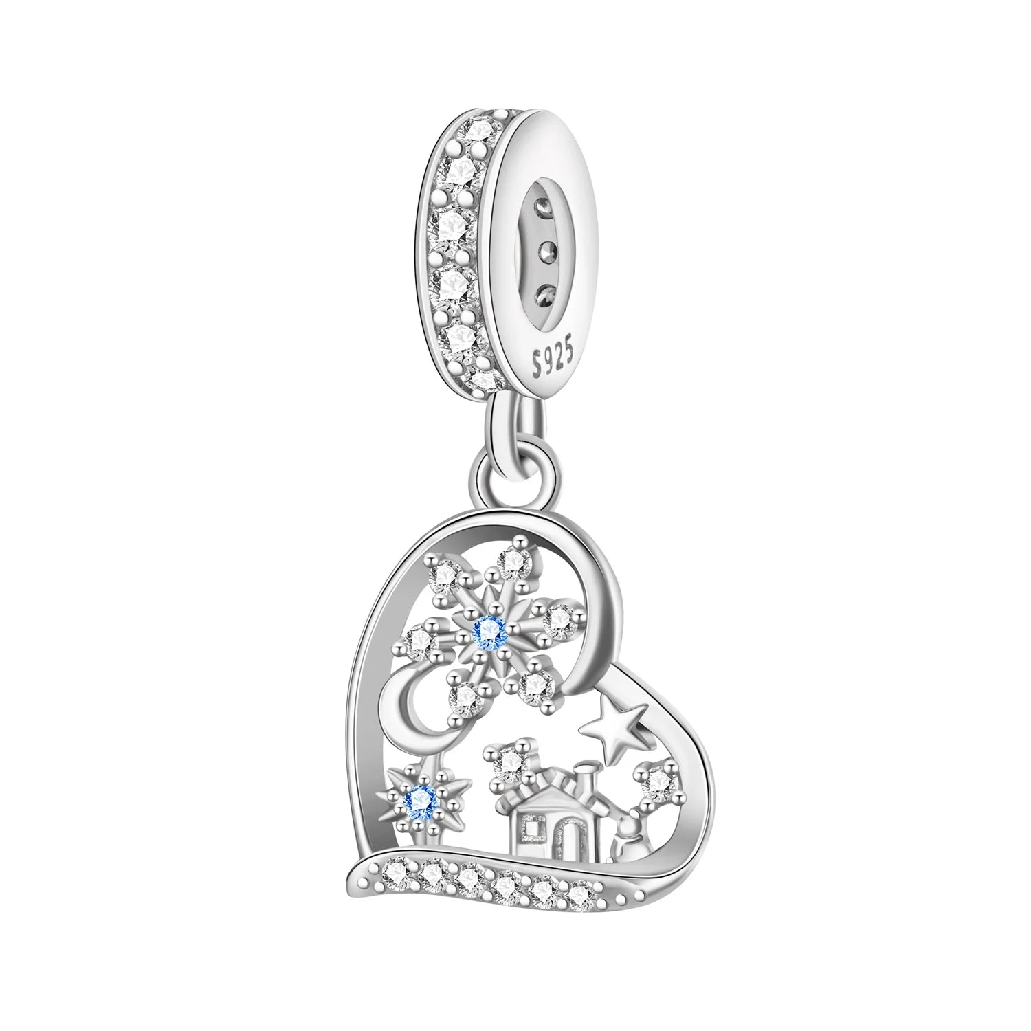 PANPOKI 925 Sterling Silver Warm House Beads Original Pendants Bracelet Charm Jewelry Party DIY Trendy Gifts
