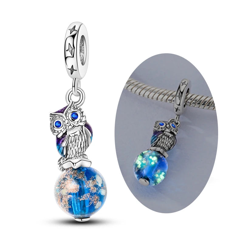 New Original Charms Beads Pendant 925 Silver Sterling Dog Cat Firefly Butterfly Dragonfly Charm For Woman Fashion Jewelry Making