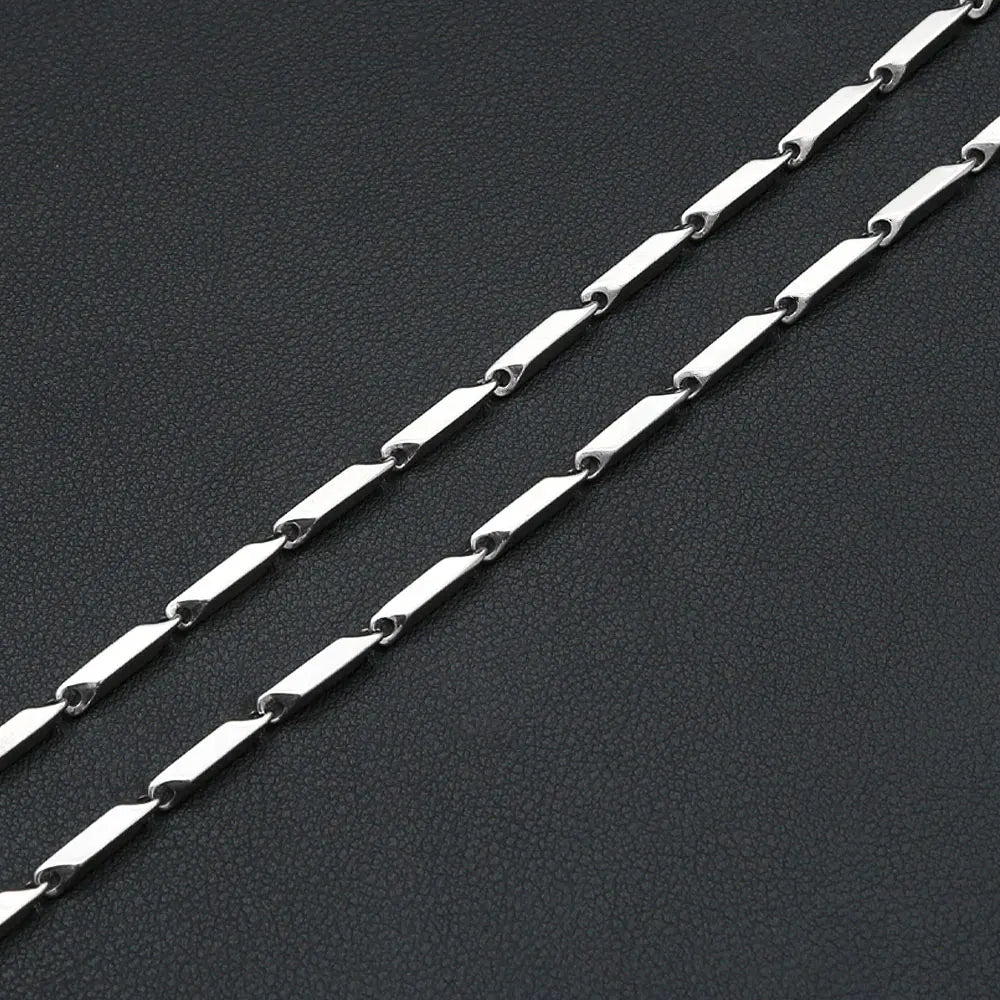 Fashion Punk 316L Stainless Steel Necklace For Men Hip Hop Handmade Square Rhombus Chain Pendant With Melon Chain Charm Jewelry