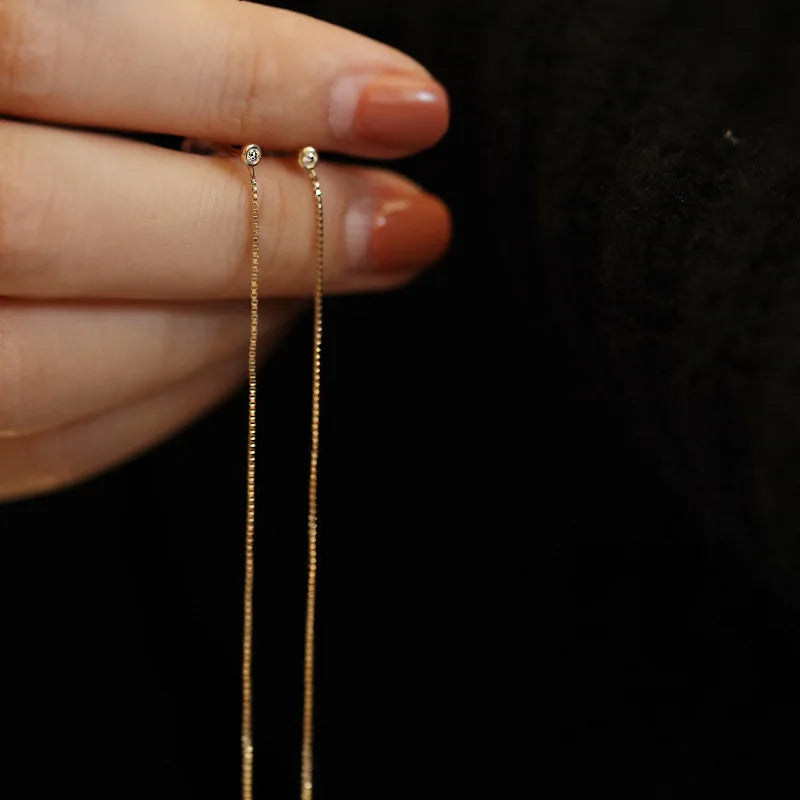 925 Sterling Silber Mode Einzelner Zirkon Lange Quaste Ohr Draht Ohrring für Frauen Schöne Hochzeit Partei Schmuck Zubehör