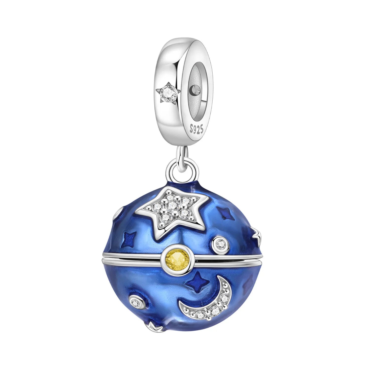 PANPOKI 925 Sterling Silver Adjustable Planet Pendant Beads Original Pendants Bracelet Charm Jewelry Party DIY Trendy Gift
