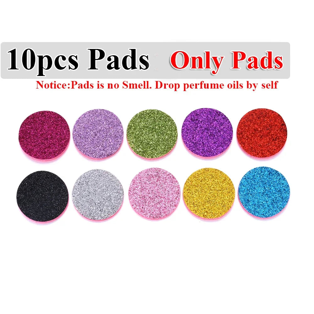 New Aromatherapy Car Perfume Diffuser Stainless Steel 30mm Magnetic Aroma Diffuser Locket Car Air Freshener Vent Clip + 1pcs Pad