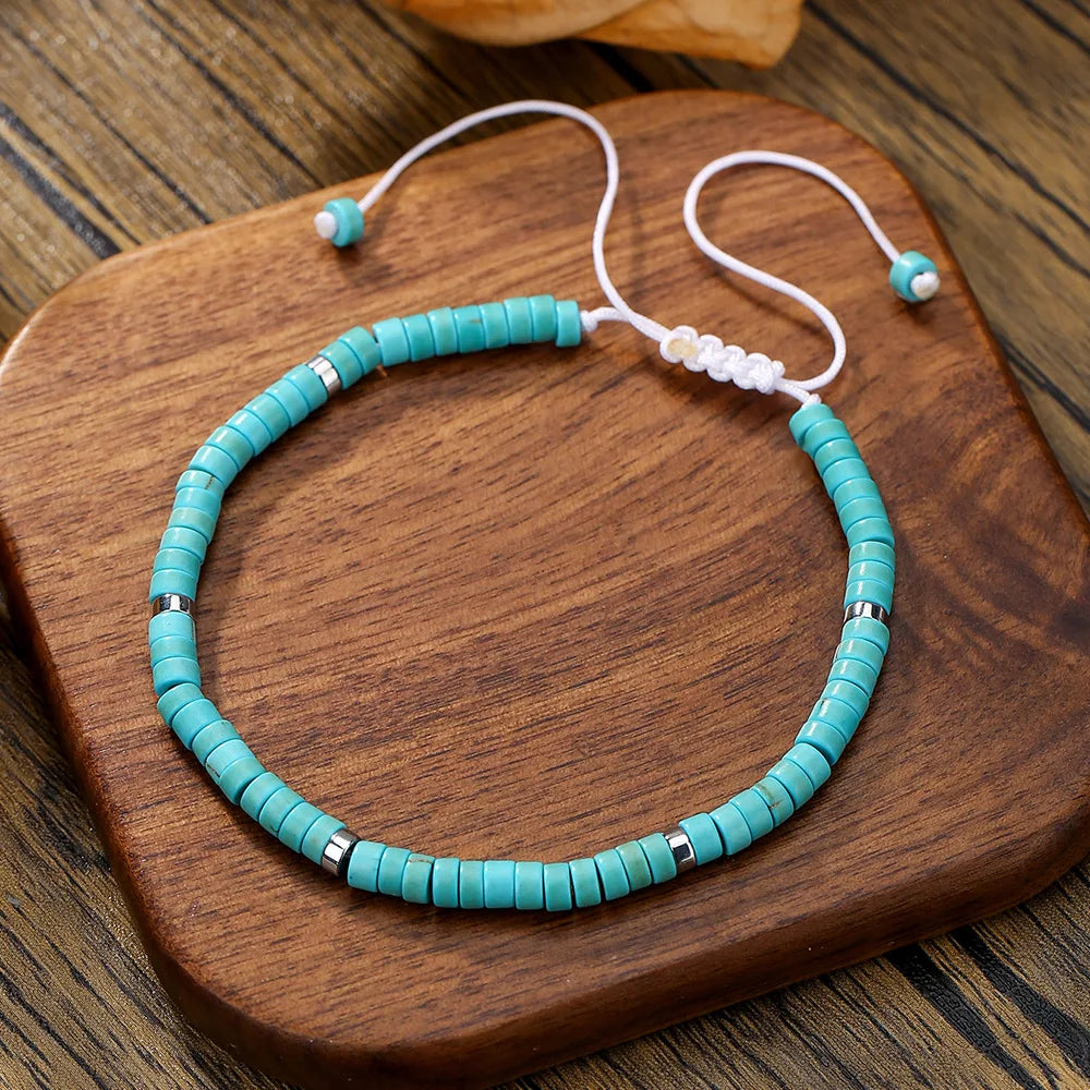 MKENDN Minimalist 4mm Bead Bracelet Unisex Emperor Onyx Small Stone Adjustable Bracelet Meditation Yoga Strand Couple Pulsera