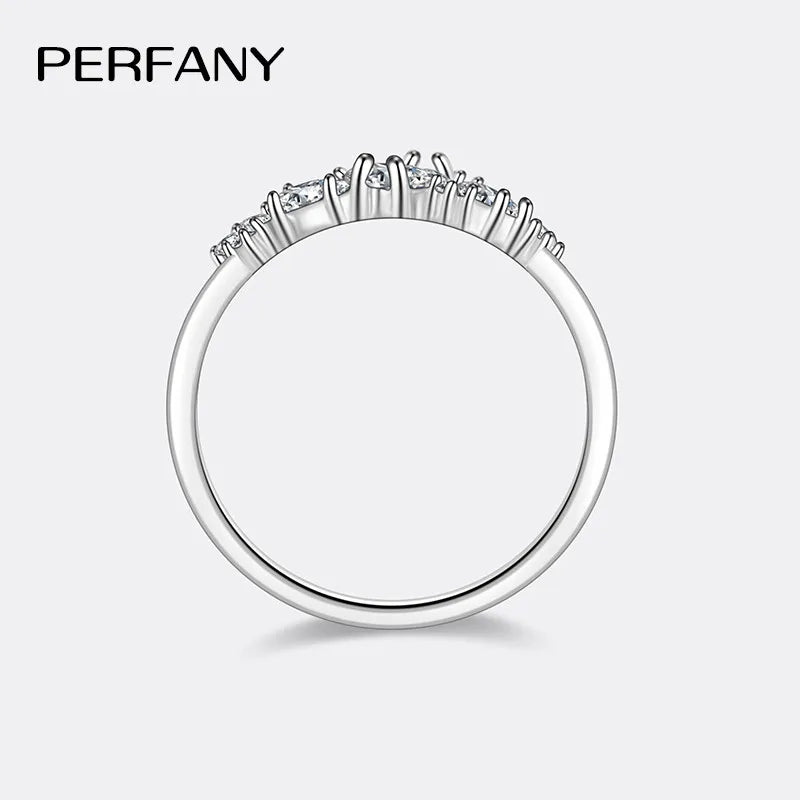 PERFANY 0.58CT Marquise Cut Moissanite Women's Ring S925 Pure Silver Laboratory Cultivated Diamond Fashion Design Jewelry - Madeinsea©