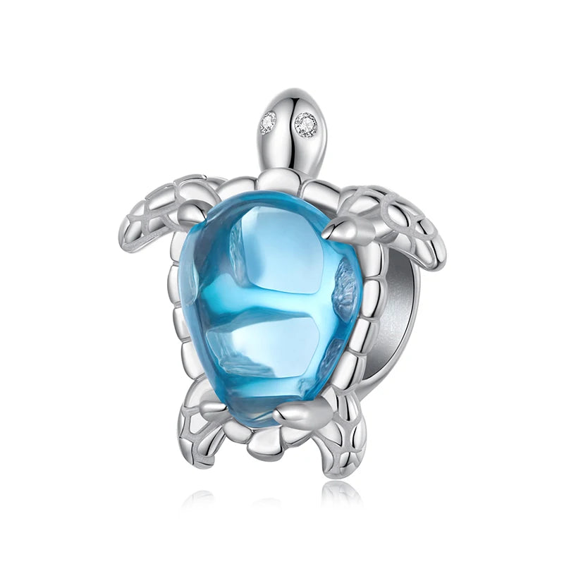 BAMOER 2025 Ocean Series Solid 925 Sterling Silver Turtle Octopus Jellyfish Seahorse Charm fit Original Bracelet DIY Accessories