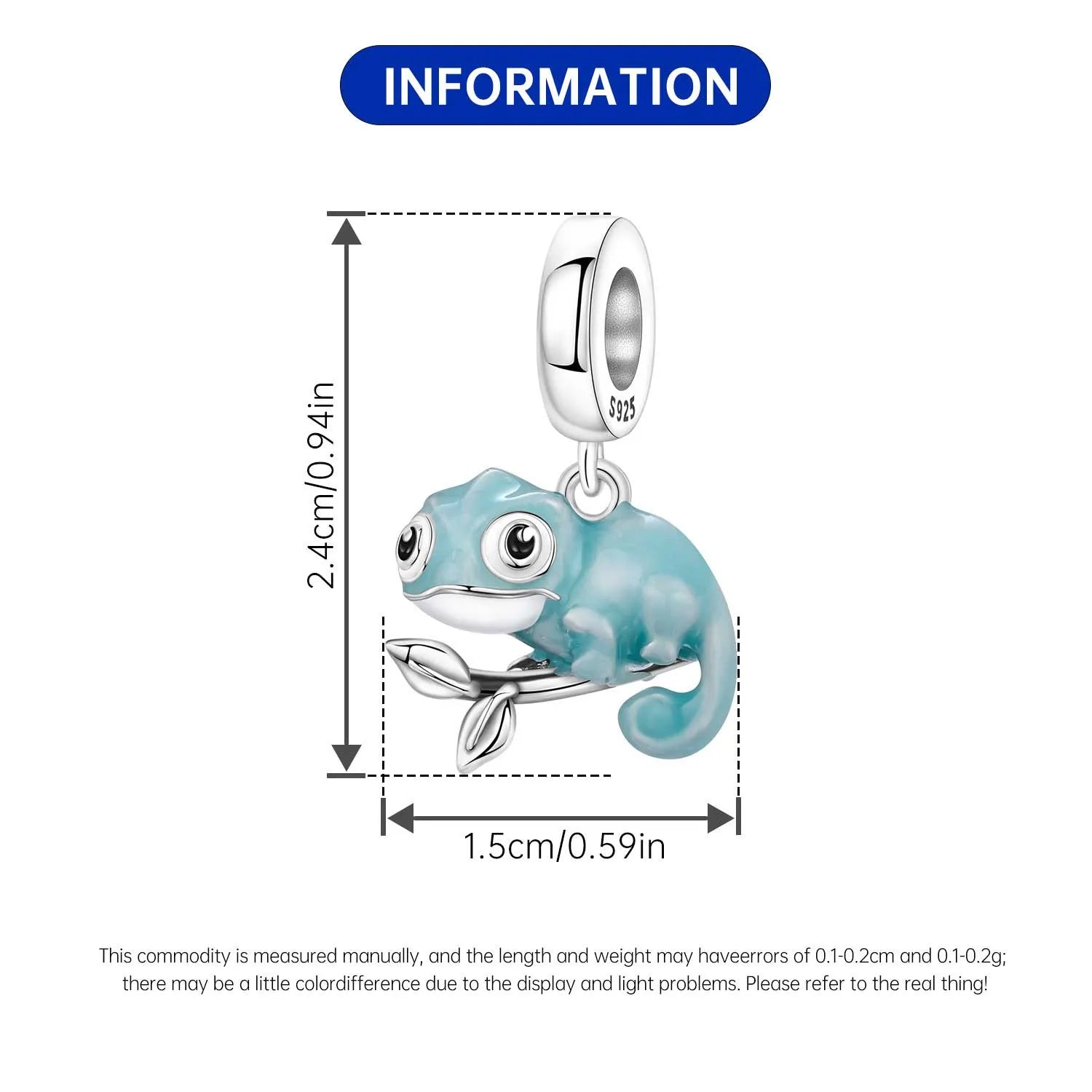 PANPOKI 925 Sterling Silver Chameleon Animals Pendant Beads Original Pendants Bracelet Charm Jewelry Party DIY Trendy Gifts