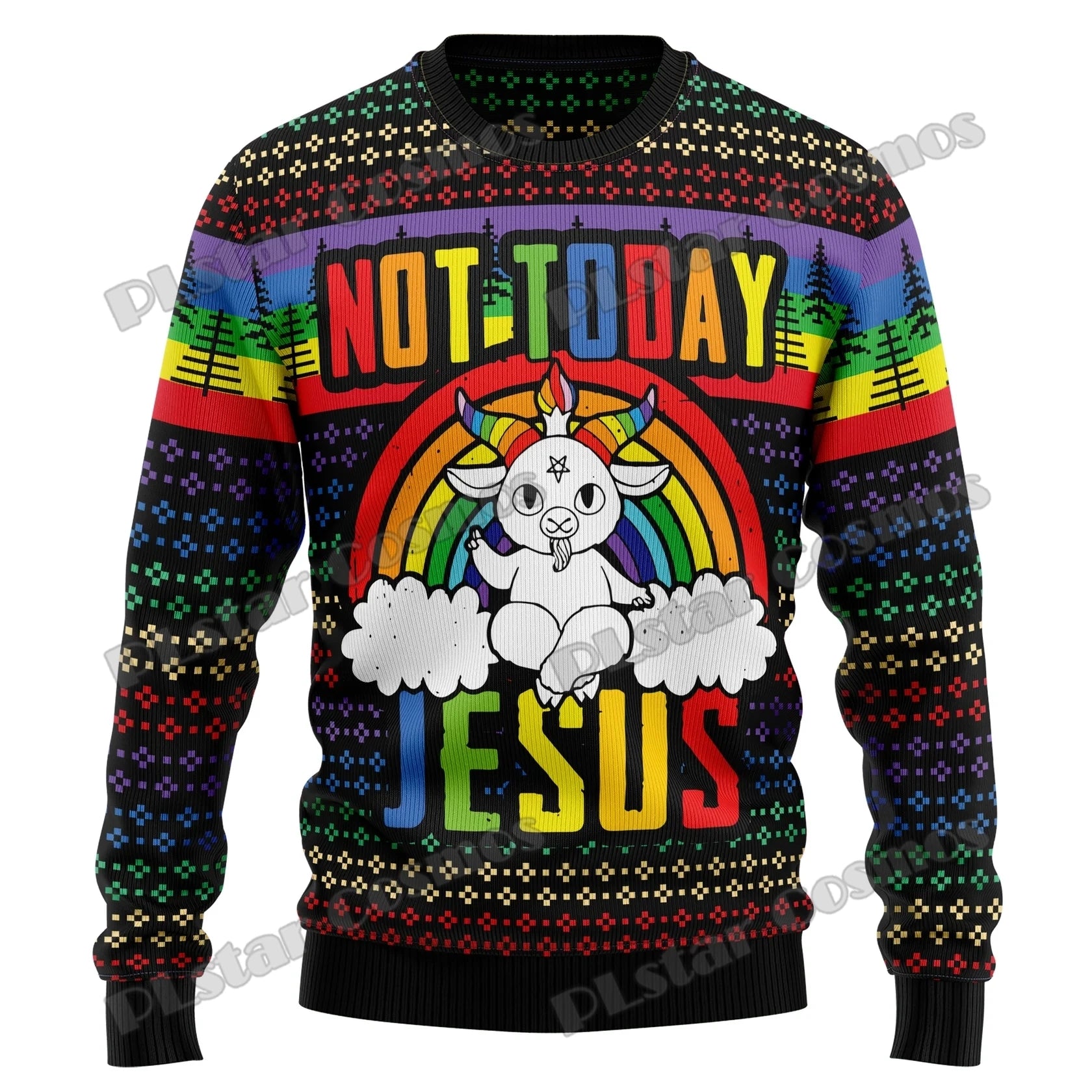 Funny Horse Christmas Graphic 3D Printed Fashion Men's Ugly Christmas Sweater Winter Unisex Casual Knit Pullover Sweater MYY15
