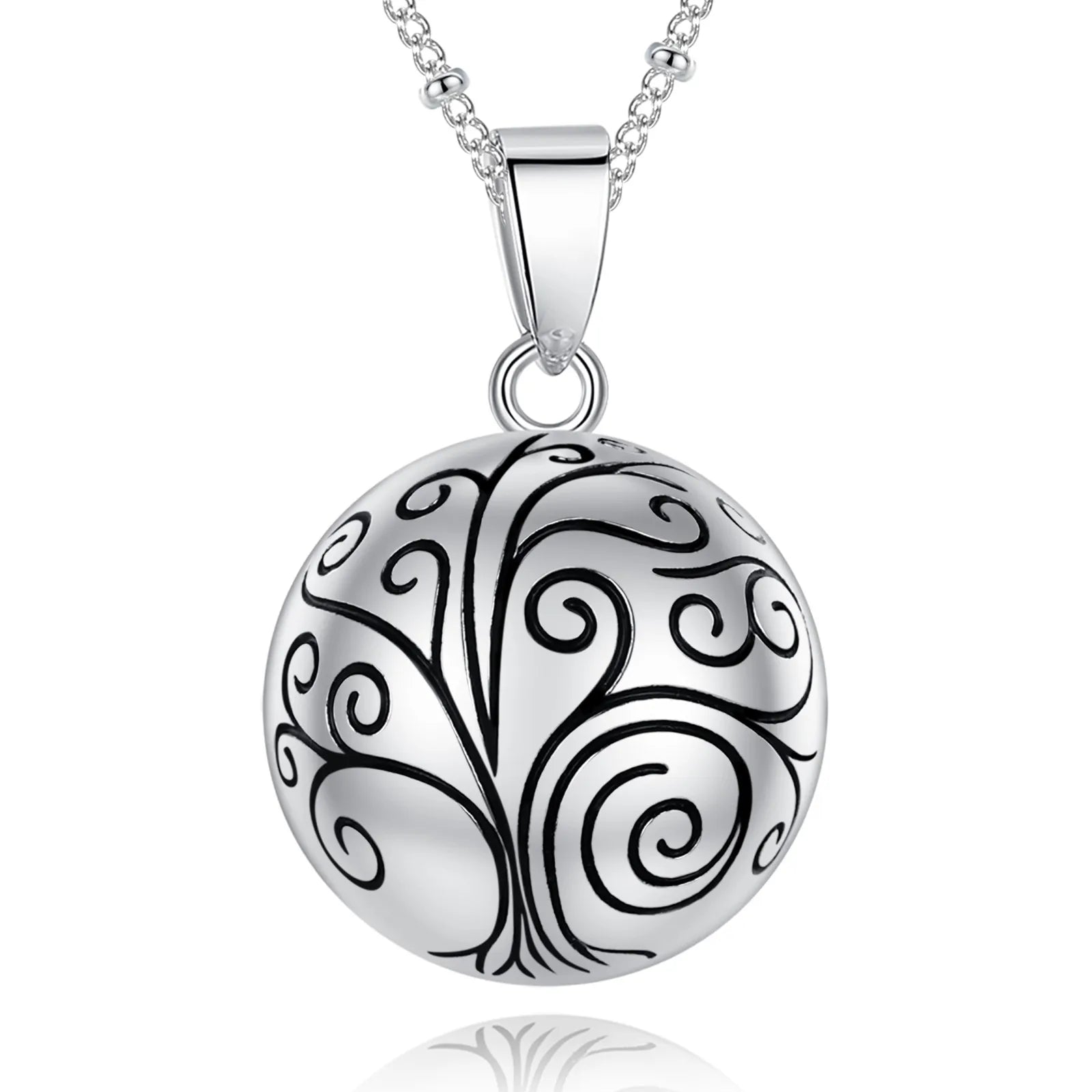 Eudora Collier Bola de Grossesse Necklace 20mm Ball Tree of Life Angel Caller Musical Bell Pendant Jewelry for Pregnant Women