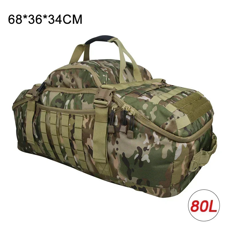 LQARMY 40L 60L 80L Men Sport Gym Bag Tactical Waterproof Backpack Sports Travel Bags Molle Camping Backpacks