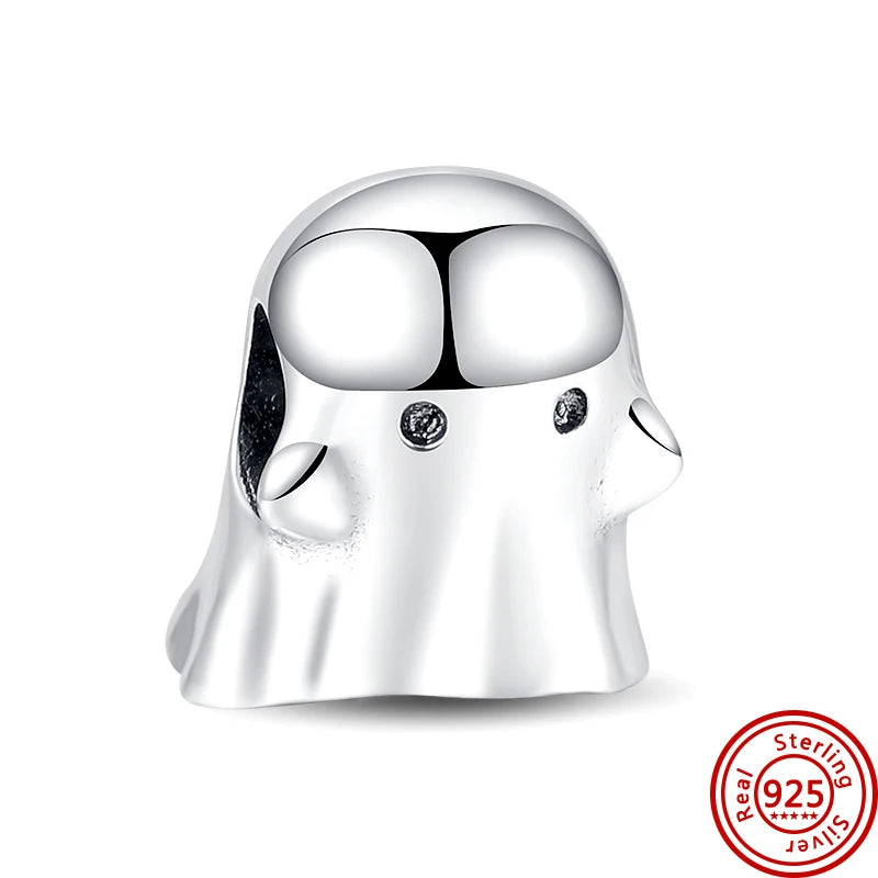 Authentic 100% 925 Sterling Silver Fit Original Pantaro Charms Bracelet Heart Round Style Simple Beads Women DIY Jewelry Making