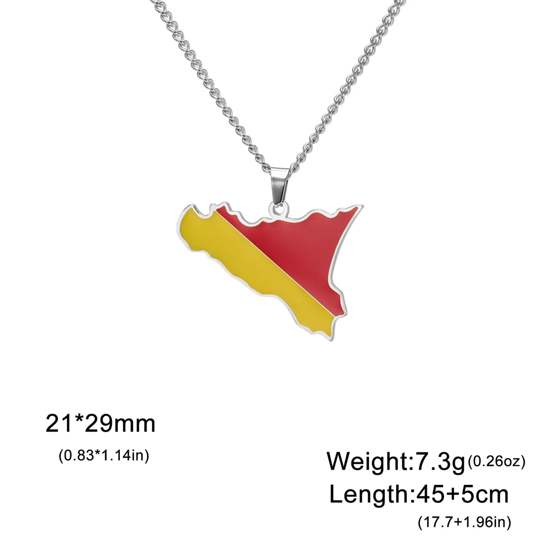 EUEAVAN European Country Map Necklace Stainless Steel Drip Oil Poland France Portugal Romania Ukraine Italy Germany Flag Jewelry