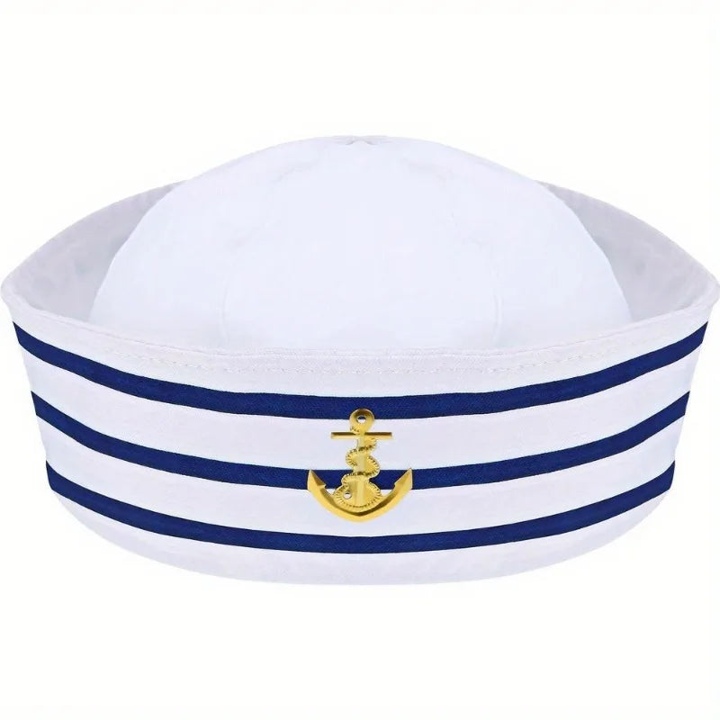 PESENAR Sailor hat Navy blue Yacht Blue Captain cap White sail cap for clothing accessories for adults