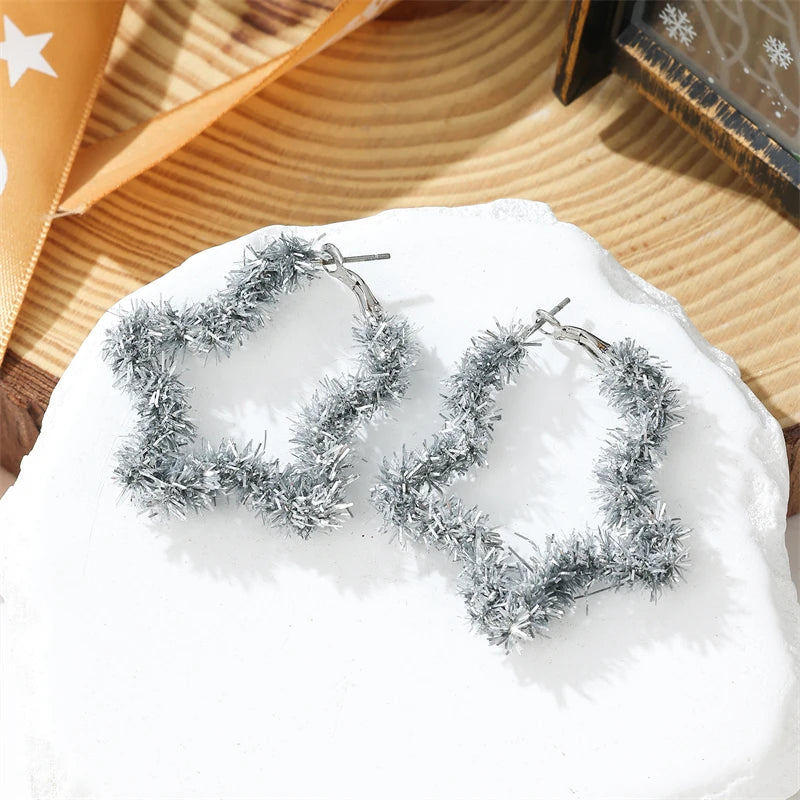 Fashion Christmas Snowflake Earrings For Women Cute Trendy Xmas Tree Colorful Bells Bow Knot Piercing Earring Party Jewelry Gift
