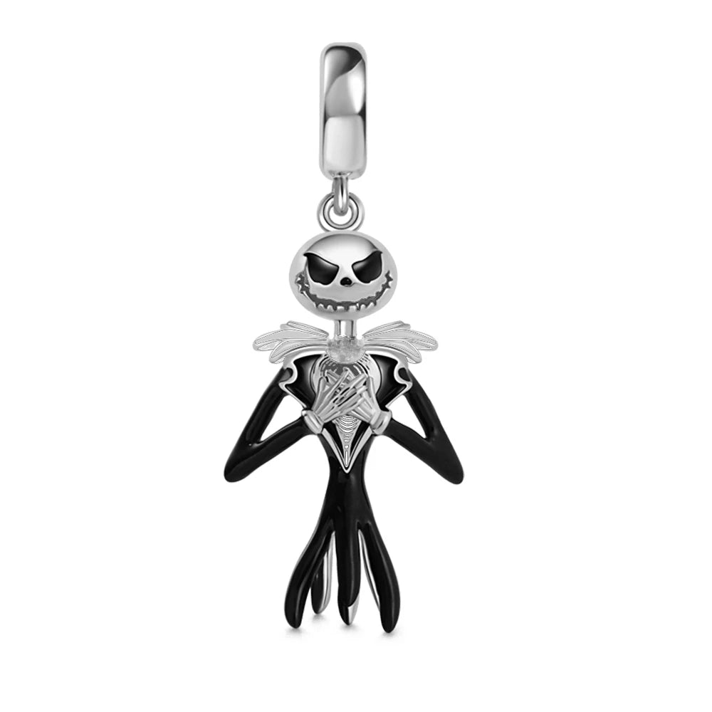New 925 Sterling Silver Halloween Glow-in-the-dark Coffin Boo Skull Pumpkin Charm Bracelets Pendant Jewelry Halloween gifts