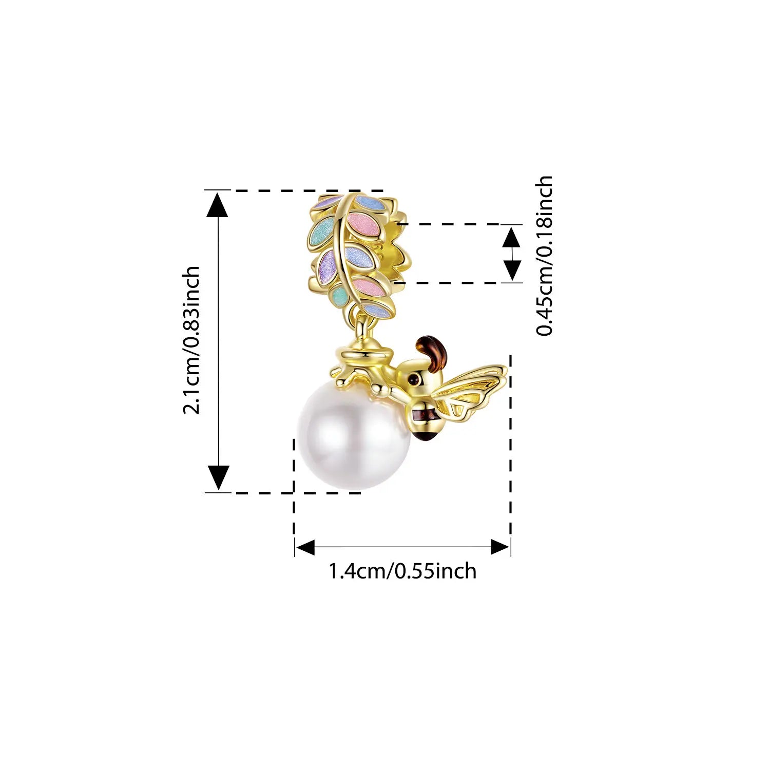 Bamoer 925 Sterling Silver Autumn Gold Leaves Charms Lucky Four-Leaf Clover Spinning Pendant for Women Bracelet DIY Jewelry Gift