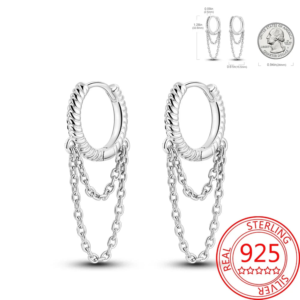 Ear Ring Series 925 Sterling Silver Star Moon Unicorn Tulip Flower Butterfly Bee Geometry Earrings Ladies Pairing with Jewelry