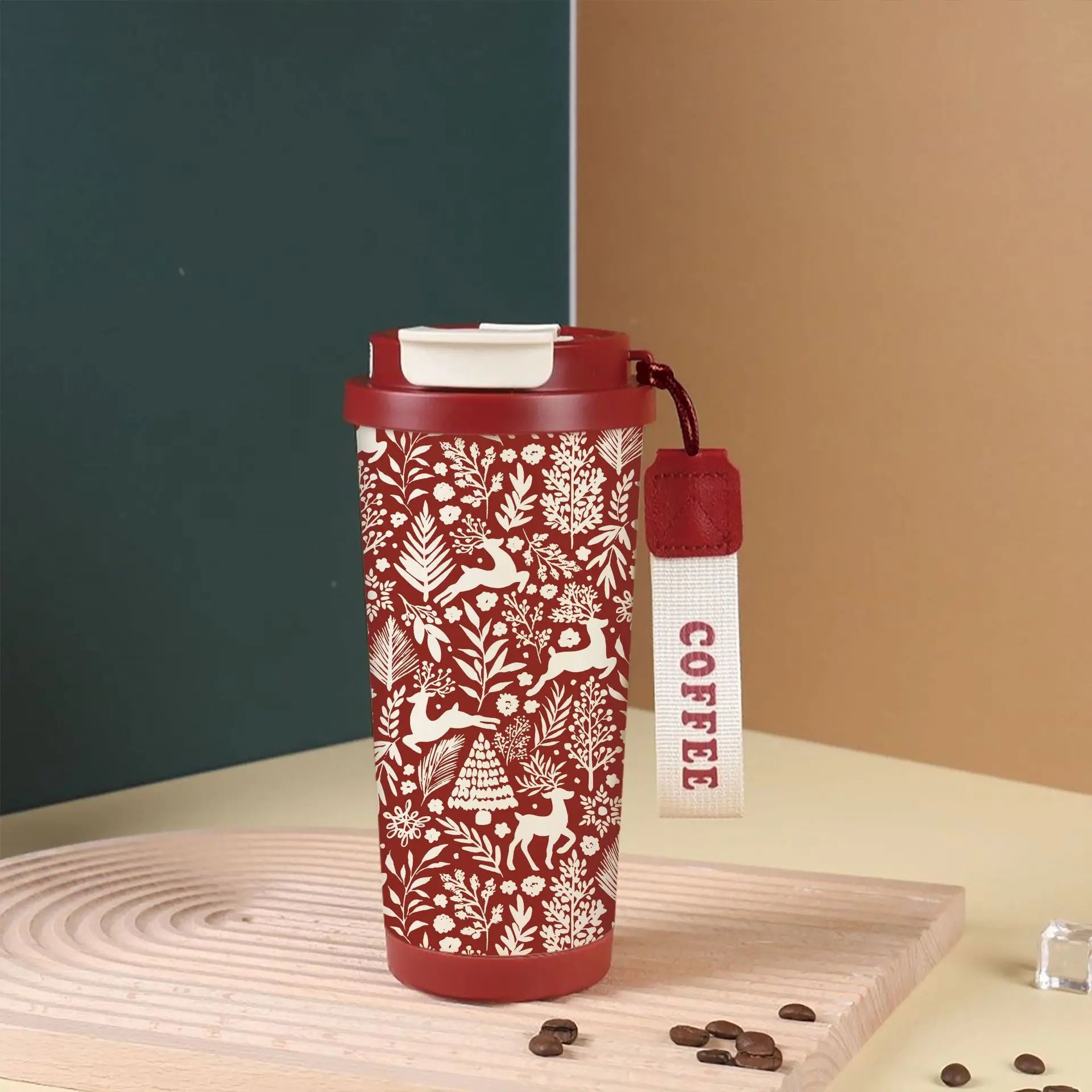 Christmas thermos cup 316 stainless steel lily of the valley coffee cup cartoon Christmas holiday gift