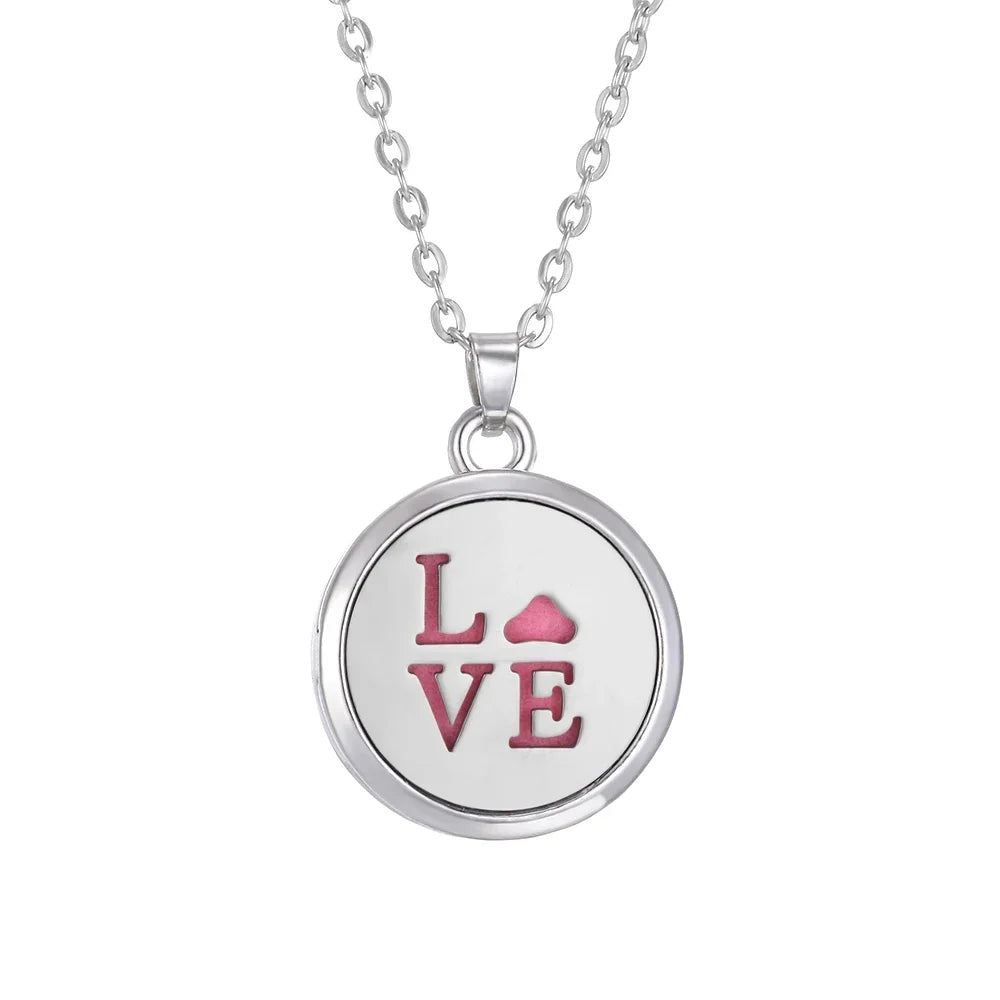 10pcs/lot Aromatherapy Stainless Steel Essential Oil Diffuser Necklace Open Magnetic Perfume Locket Pendant Necklaces for Women